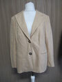 208/8 PETER HAHN Damen Blazer Jacke Gr. 44 beige Schurwolle Stretch Damenblazer