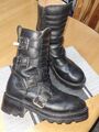 Buffalo Boots Biker Schnallen Herrenschuhe Gr.43 UK 9 Schwarz Stiefelette