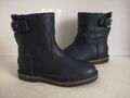 Damen Schuhe Stiefel Boots Shabbies Amsterdam Gr  38 UK 5 dunkel blau Leder Pelz