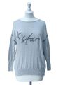 Neuwertiger Damen Samt Pullover Pulli Strick Kaschmirmischung grau Stern XS