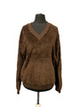 NYLSUISSE Damen Pullover V-Ausschnitt Gr. M 7 Langarm Fleece sweatshirt D365