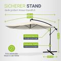 300cm - 350cm Ampelschirm Sonnenschirm + LED Kurbelschirm Marktschirm Juskys®