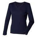 Henbury Damen Feinstrick-Pullover mit V-Ausschnitt (RW660)