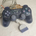 Original Sony PS1 PsOne Playstation DualShock Controller, schwarz Transparent