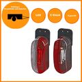 2x LED Positionsleuchte - Umrissleuchte - Begrenzungsleuchte mit Halter Rot Weiß