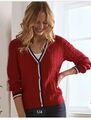 Damen Strick-Jacke Pullover Cardigan Rot  Gr. L 44/46 Neu