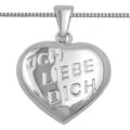 1 Frauen Herz Anhänger Ich liebe Dich mit Collier Kette Echt Silber 925