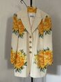 Renzo Hochwertige Blazer Seidenblazer bunt 100% Seide Gr44/46  Blumen Muster