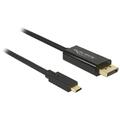 DeLock DisplayPort 1.2 > USB-C (ST-ST) 1m Adapterkabel 4K 60Hz Schwarz 85255