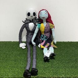 Disney Store Der Albtraum vor Weihnachten Jack Skellington Sally Plüschpuppen