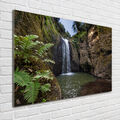 Glas-Bild Wandbilder Druck auf Glas 100x70 Landschaften Wasserfall Sardinien