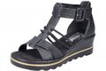 Rieker Damen Sandalette Schwarz Plateau Sandale 67480-01