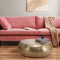 B-Ware WOMO-DESIGN Couchtisch Ø80 cm Hammerschlag Wohnzimmertisch Aluminium Gold