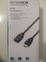 SpeaKa Professional HDMI 5m M/M Verlängerungskabel 4K Ethernet 1475601 Vergoldet