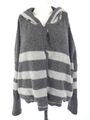 Free People Strickjacke Oversize Kapuze grau Wollmischung Pullover lässig Gr. XS