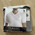 T-Shirt 2 Stück U.S. Polo Assn. Classic Premium Cotton Stretch Gr XL Grau Neu