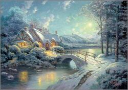 Thomas Kinkade Puzzle "Christmas Moonlight" 500 Teile 