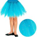 Glitzer Tütü Tutu Ballettrock Kinder Tüllrock Petticoat Kleid Rock - hellblau