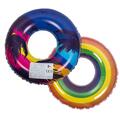 2er Set Schwimmring 90cm aufblasbar Retro Palmen Pride Regenbogen Schwimmreifen