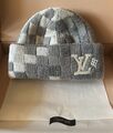 Louis Vuitton LV Grey Crush Damoflage Pearls Unisex Damier - Beanie Berretto NEW