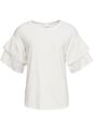 Shirt mit Ärmeln aus Lochstickerei Gr. 36/38 Wollweiß Damenshirt Top Bluse Neu