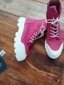 Tamaris Schnuer-Boots, Nubukleder, Pink, Gr.40