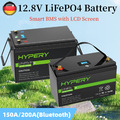 12V 150Ah 200Ah LiFePO4 Lithium LCD Akku/EU Ladegerät Off-grid Solarbatterie RV