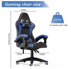 Gaming Stuhl Schreibtischstuhl Ergonomischer Bürostuhl ComputerstuhlVerstellbar Höhe✅Lendenkissen✅Kopfstütze✅10 Farben