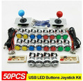 50pc LED PC Arcade Spiel Ersatz Button Taster Knöpfe Joystick USB Encoder Kit DE