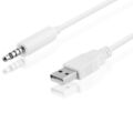 1m USB AUX IN OUT Kabel Adapter Stecker auf 3,5mm Klinke Weiß Ladeadapter