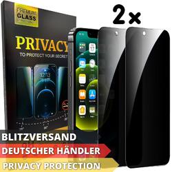 2x Blick Schutz Glas Folie für iPhone XS Max 11 Pro Max Display Anti Spy Sicht