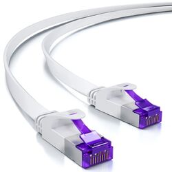 CAT 7 Patchkabel Netzwerkkabel Flachkabel Ethernet LAN Flach Kabel 0,25m - 30m✅Top Verkäufer seit 2006 ✅DE Händler ✅MwSt Rechnung