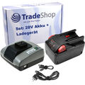 2in1 Set: Li-Ion Akku 28V 4000mAh + USB Ladegerät für AEG Milwaukee V28BS V28BS/