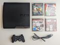 Playstation 3 PS3 Konsole + 4 Spiele (NBA 2K14, Super Street Fighter IV, Batman)