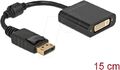 Delock Adapter DisplayPort 1.1 Stecker zu DVI Buchse Passiv schwarz 61008