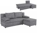 Ecksofa - grau - Webstoff - mit Liegefunktion Sofa Wohnlandschaft Couch