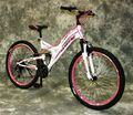 26 ZOLL DAMEN MOUNTAINBIKE GEFEDERT 21-GANG SHIMANO NEU 2640-500 WEISS-PINK