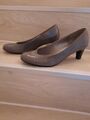 GABOR Klassische Pumps Damen, Gr.38, hellgrau Glanz-Optik