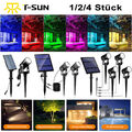 1/2/3/4/6er LED Solarstrahler Solarleuchte Solarlampe Gartenstrahler Spot Light 