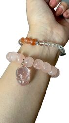 Rose Quartz Armband mit Anhänger 