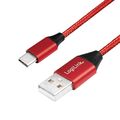 1m USB C Kabel Ladekabel Datenkabel USB-A -> C Type-C rot Chromebook Samsung