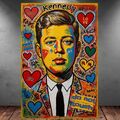 LEINWAND BILDER XXL POP ART MANN GESICHT GRAFFITI BUNT ABSTRAKT WAND POSTER P204