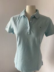 Tommy Hilfiger Polo Shirt Damen T-Shirt Gr. S Türkis Gr.36