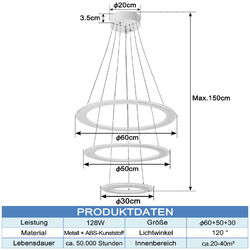 64W~128W LED Kristall Hängeleuchte Kronleuchter Pendelleuchte Deckenlampe Lüster