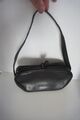 Handtasche Vintage Schwarz Leder Gold  Alt Oma-tasche Karneval 60er Karneval