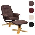 Relaxsessel M56, Fernsehsessel Sessel optional mit/ohne Hocker, Kunstleder