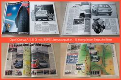 Opel Corsa A 1.5 D mit 50PS Literaturpaket - 5 komplette Zeitschriften