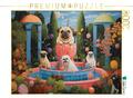 CALVENDO Puzzle Hunde baden im Springbrunnen | 2000 Teile Lege-Größe 90x67cm Fot