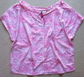 Eterna Oversize Bluse Tunika Gr.38 Pink/Weiß Kurzarm Damen