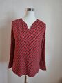 Comma Damen Tunika Bluse  Gr.34  rot gestreift Langarm